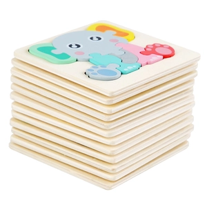 Puzzle 3D en bois éléphant pour l'apprentissage éducatif précoce des enfants