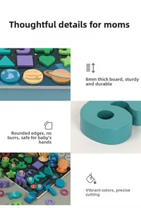 Detail showing the 8mm thickness and smooth edges of the wooden alphabet puzzle pieces