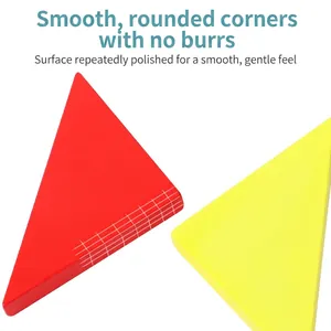 Educational wooden magnetic tangram blocks with smooth rounded corners and bright colors