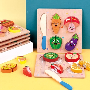 Jeu éducatif en bois de fruits et légumes à couper avec puzzle pour jeunes enfants