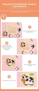 Step-by-step guide for assembling a 3D wooden cow puzzle for children's early education