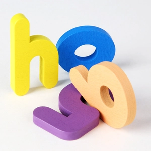 Blocs de lettres et chiffres éducatifs en bois colorés pour l'apprentissage des enfants