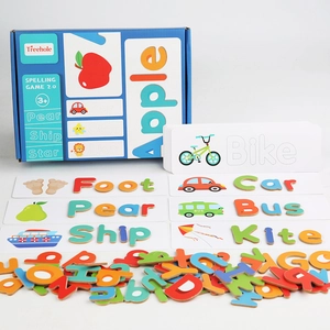 78-piece wooden alphabet spelling puzzle game for kids' educational word learning