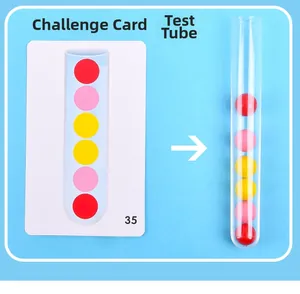 Educational logic toy showing color matching cards and test tube for motor skills training