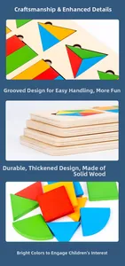 Close-up of thickened wooden geometric puzzle blocks with smooth grooves for toddlers