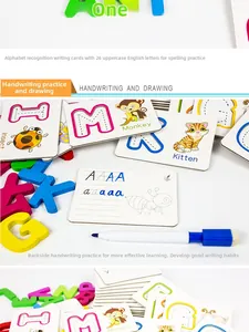 Cartes éducatives alphabet avec illustrations d'animaux et lettres 3D colorées