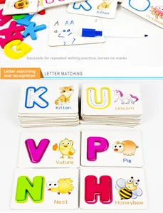 Cartes de puzzle alphabet 3D pour enfants pour l'écriture et l'apprentissage des lettres