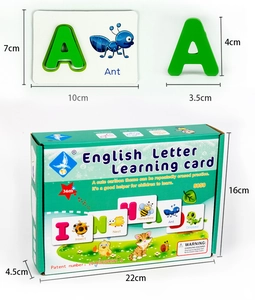 Détail des cartes d'alphabet et de la lettre A en 3D avec dimensions du produit