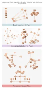 Detailed view of DIY wooden building blocks set showing beginner to advanced structures