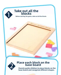 Detailed step-by-step guide for animal-shaped wooden tetris puzzle blocks for kids