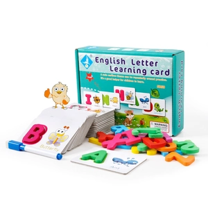 Jeu de cartes éducatif alphabet anglais avec lettres 3D en mousse et feutre