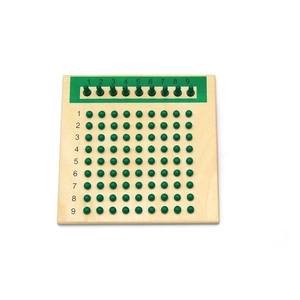Montessori wooden division board with green beads for preschool math learning toy