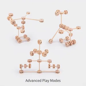 DIY wooden fort building kit with rods and connectors for creative 3D construction shapes