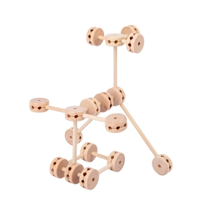 DIY wooden fort building kit featuring interconnected sticks and balls for creative 3D construction