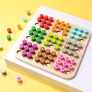 Wooden Sudoku Game Rainbow Logical Thinking Training Montessori Educational Math Toy For Kids Early Learning Puzzle Gift