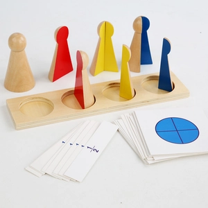 Jouets en Bois de Fractions Montessori pour Enfants Supports Pédagogiques pour l'Apprentissage des Mathématiques Ensemble de Blocs