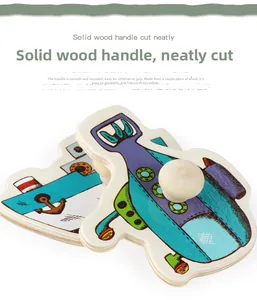 Close-up of wooden puzzle pieces with rounded pegs and smooth, burr-free edges