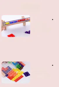 Vue détaillée des blocs de puzzle Tetris 3D à double couche avec surface lisse