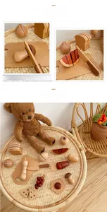 Detailed close-up of high-quality wooden toy vegetables with velcro for slicing play