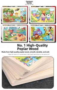 Detailed view of thick premium poplar wood baseplate for durable animal jigsaw puzzles
