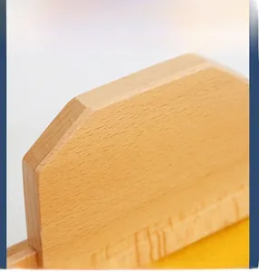 Macro detail of natural wood texture with smooth rounded corners on the sandbox