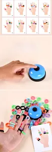 Educational finger ring set with challenge cards and metal bell for color recognition