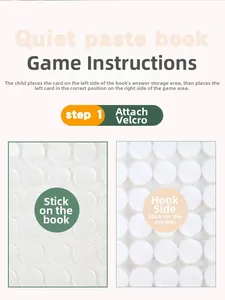 Detail of round Velcro hook and loop dots for children's educational quiet book stickers