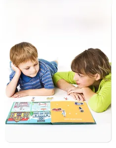 Toddler busy book featuring interactive social scenes and Velcro stickers for early learning