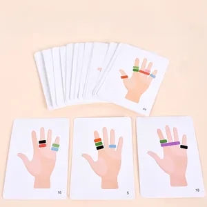 Set of 30 double-sided logic challenge cards for kids color recognition ring game