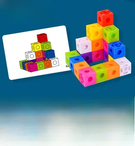 Detailed view of colorful ABS interlocking blocks forming a 3D staircase structure