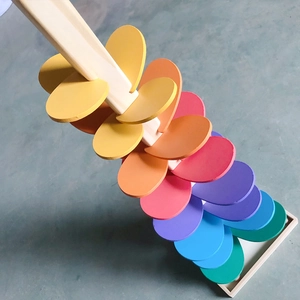 Rainbow wooden musical marble tree toy for children's early sensory color tracking