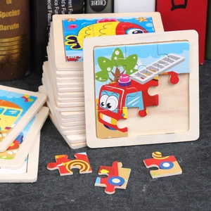 9-piece wooden animal jigsaw puzzle set for toddler early learning and education