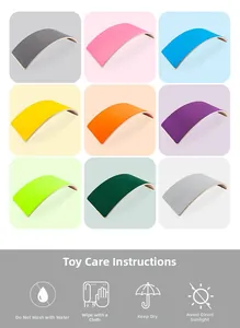 Detailed grid view of nine colorful wooden balance boards with non-slip surfaces