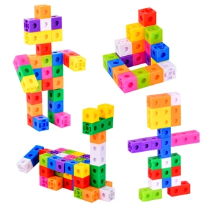 Multicolor interlocking ABS plastic educational building blocks for creative robot models