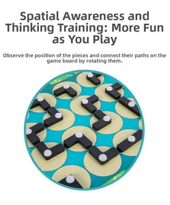 Details des runden Puzzlebretts mit L-förmigen Drehteilen für das logische Pfadtraining
