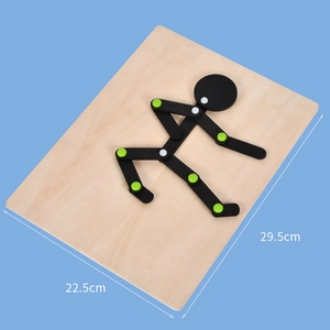Adjustable wooden stick figure puzzle for kids fine motor skills development, 22.5x29.5cm