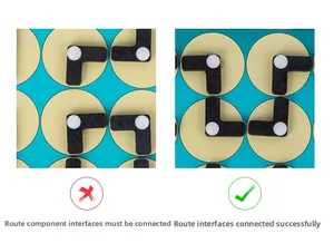 Visual Guide für Labyrinth-Puzzlespiel zeigt korrekte Logik-Track-Verbindungen