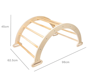 Detailed dimensions of wooden Pikler climbing arch for indoor sensory training kids toy
