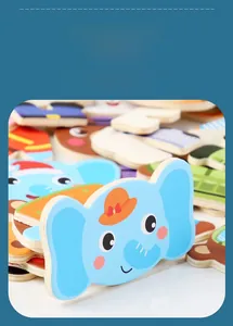 Detailed close-up of smooth-edged wooden elephant puzzle pieces for safe toddler play