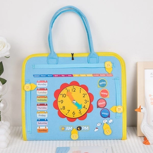 Montessori Busy Board For Toddlers Educational Felt Activity Sensory Toy Wooden Toolbox Logic Puzzle Matching Learning Game