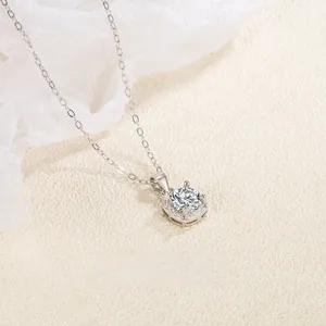 Detail of S925 silver square halo necklace with ultrasonic mirror polished finish