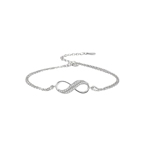 Eleganteres S925 Sterlingsilber Unendlichkeits-Armband mit funkelnden Zirkonia-Steinen