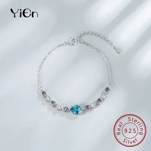 Larmes de Sirène Bracelet Goutte d'Eau en Argent Sterling 925 pour Femme Strass Chaîne Réglable Bijoux Elégants Cadeau