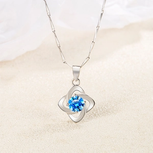 Ensemble de Bijoux Trèfle à Quatre Feuilles Argent Sterling 925 Collier Bracelet Boucles d'Oreilles Zirconia Femme