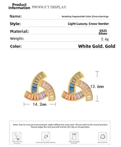 Spécifications des boucles d'oreilles spirales en argent S925 et zircons colorés