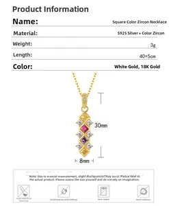 Detaillierte Größenangaben und Maße für S925 Sterling Silber geometrische Anhänger Halskette