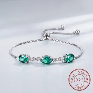 925 Sterling Zilver Oneindigheidssymbool Armband Voor Dames Verstelbare Bolo Doosketting Ovalen Strass Elegante Sieraden Cadeau