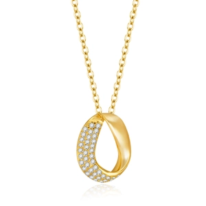 S925 Sterling Silber Mobius-Halskette mit Zirkonia und 18K Gold-Beschichtung