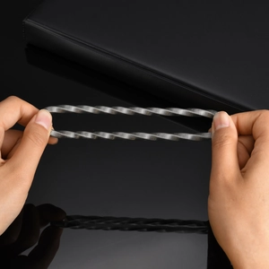Bracelet ressort Mobius en acier inoxydable argenté pour homme en état étiré durable