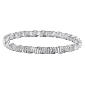 Bracelet Mobius pour homme en acier inoxydable argenté avec texture plissée torsadée